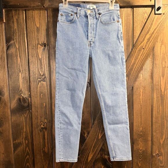 Re Done High Rise Ankle Crop Jeans - Picture 4 of 8